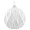 Embossed Diamond Christmas Glass Ball Ornaments - 4" (100mm) - White - 4ct